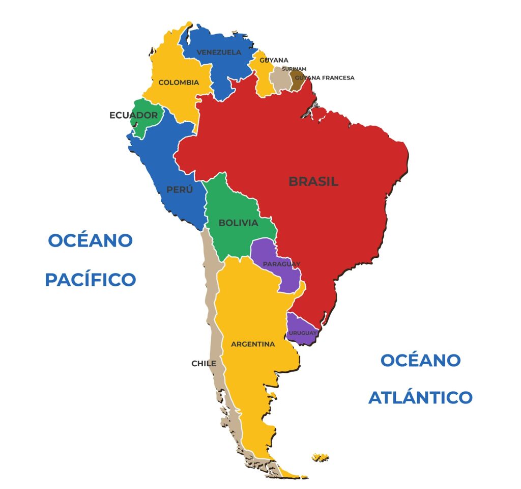 Mapa De Sur América Y Sus Países【2024】 7338